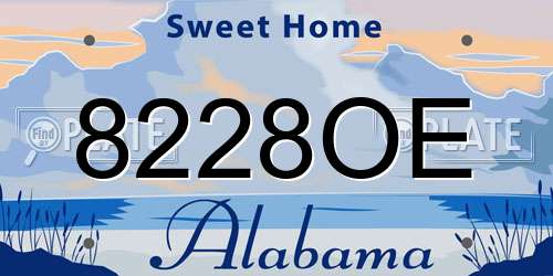 8228OE Alabama License Plate