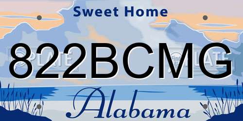 822BCMG Alabama License Plate