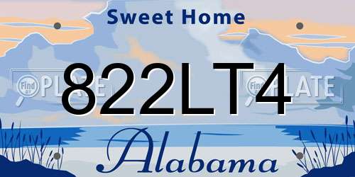 822LT4 Alabama License Plate
