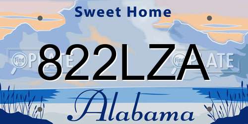 822LZA Alabama License Plate