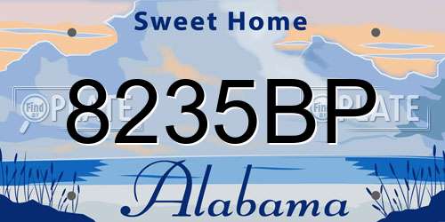 8235BP Alabama License Plate