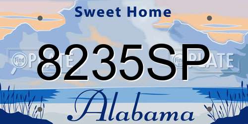 8235SP Alabama License Plate