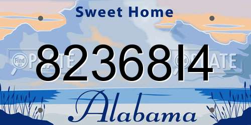 82368I4 Alabama License Plate