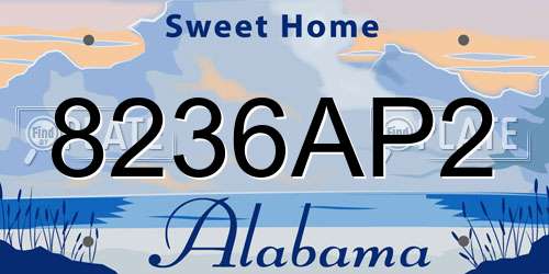 8236AP2 Alabama License Plate