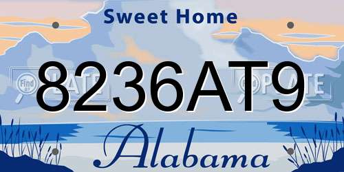 8236AT9 Alabama License Plate