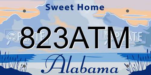 823ATM Alabama License Plate