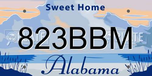 823BBM Alabama License Plate