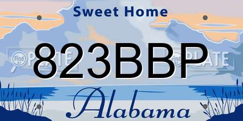 823BBP Alabama License Plate