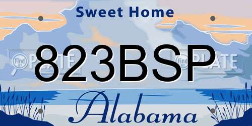 823BSP Alabama License Plate