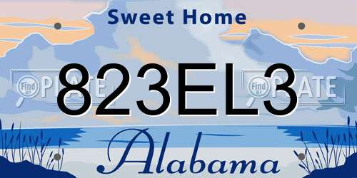 823EL3 Alabama License Plate