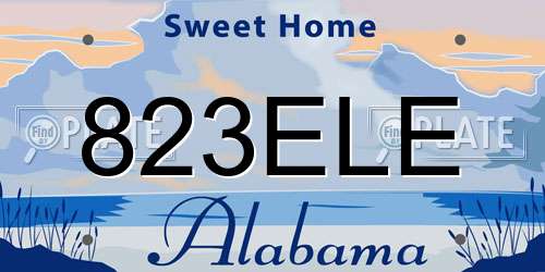 823ELE Alabama License Plate