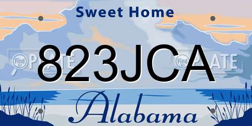 823JCA Alabama License Plate