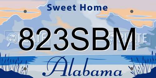 823SBM Alabama License Plate