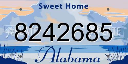 8242685 Alabama License Plate