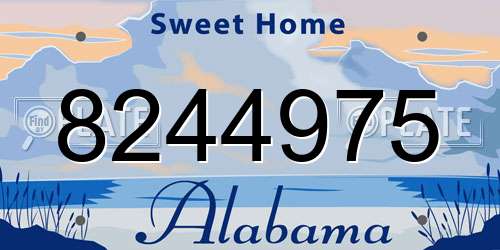 8244975 Alabama License Plate