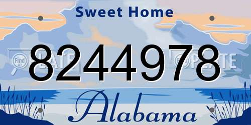8244978 Alabama License Plate