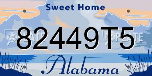 82449T5 Alabama License Plate