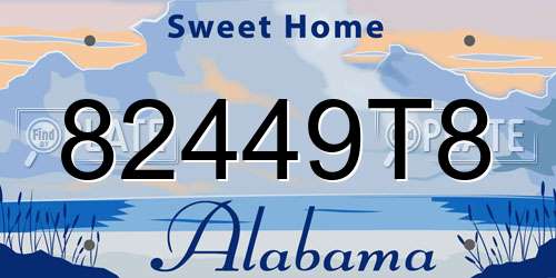 82449T8 Alabama License Plate