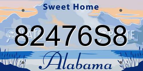 82476S8 Alabama License Plate