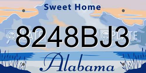 8248BJ3 Alabama License Plate