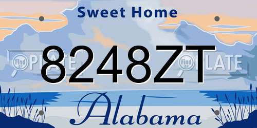 8248ZT Alabama License Plate