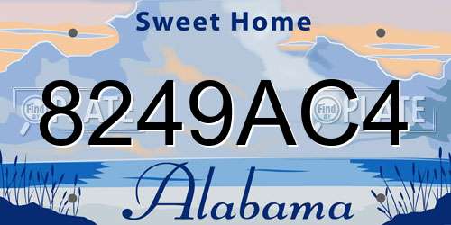 8249AC4 Alabama License Plate