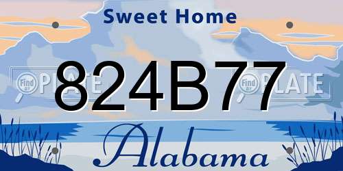824B77 Alabama License Plate