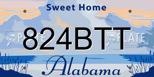 824BTT Alabama License Plate