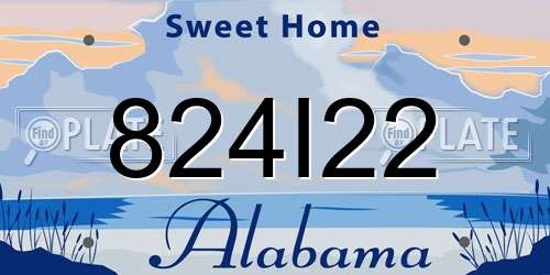 824I22 Alabama License Plate