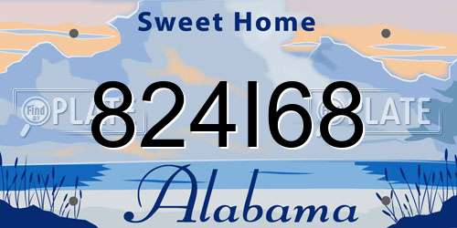 824I68 Alabama License Plate