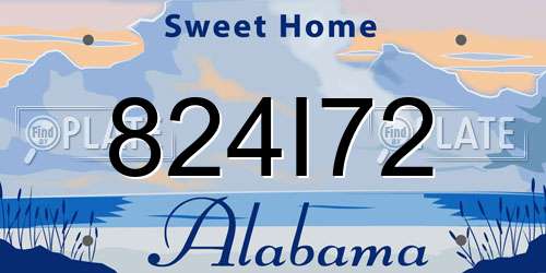 824I72 Alabama License Plate