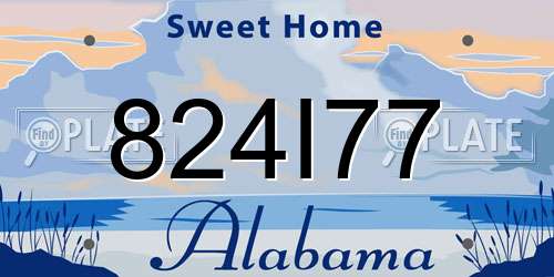 824I77 Alabama License Plate