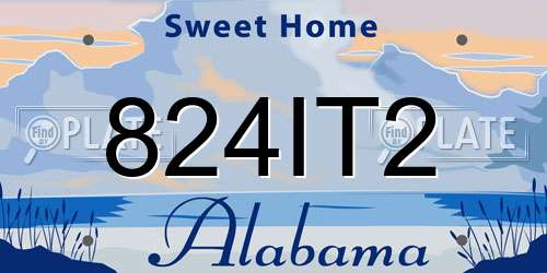 824IT2 Alabama License Plate