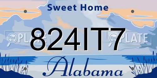 824IT7 Alabama License Plate