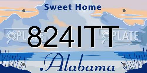 824ITT Alabama License Plate