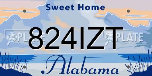 824IZT Alabama License Plate