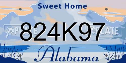 824K97 Alabama License Plate