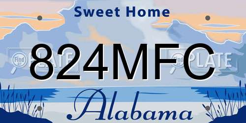 824MFC Alabama License Plate