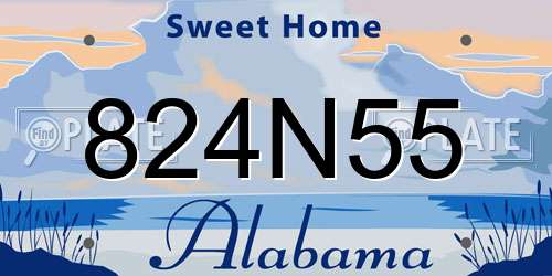 824N55 Alabama License Plate