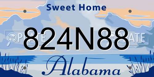 824N88 Alabama License Plate