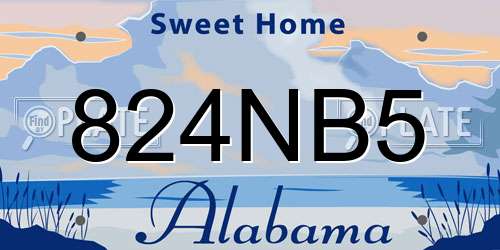 824NB5 Alabama License Plate