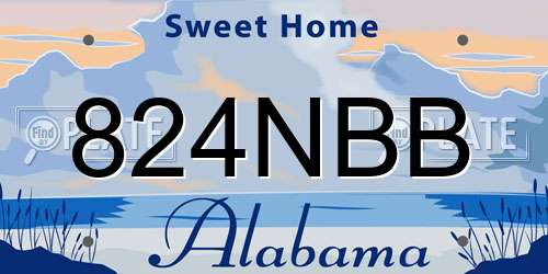 824NBB Alabama License Plate