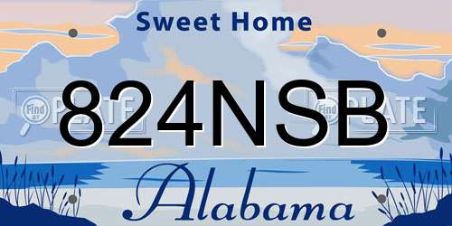 824NSB Alabama License Plate