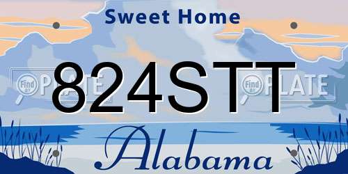 824STT Alabama License Plate