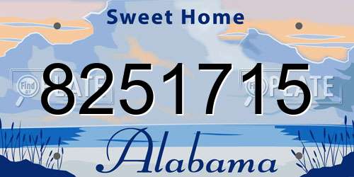 8251715 Alabama License Plate
