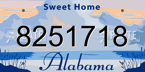 8251718 Alabama License Plate