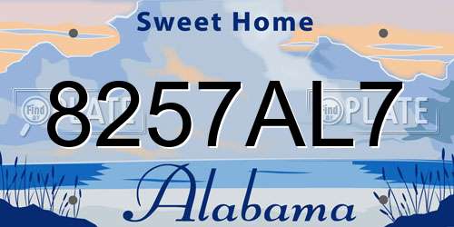8257AL7 Alabama License Plate