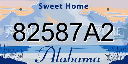 82587A2 Alabama License Plate