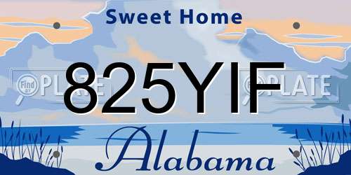 825YIF Alabama License Plate