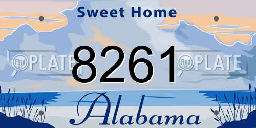 8261 Alabama License Plate